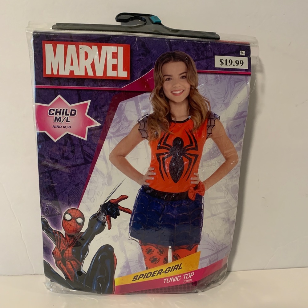 Marvel Spider-Girl Tunic Top 1 Piece Costume Child Size M/L up to 14
